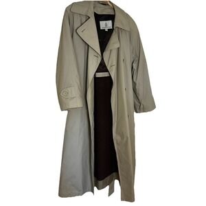 London Fog Women's Double-Breasted Trench Rain Coat New Size‎ 12 L Petite Tan